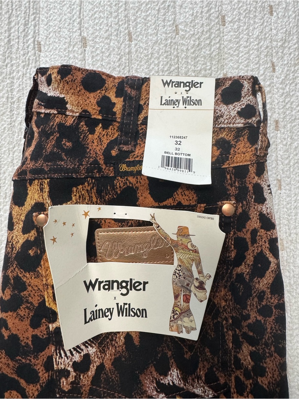 Wrangler Lainey Wilson Leopard Print Flare Jeans - Brown/Black
